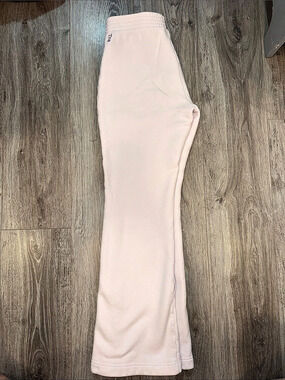 TNA Cozy Pink Fleece Flare Sweat Pants